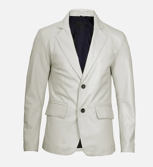Off White Mens Blazer Real Leather Jacket