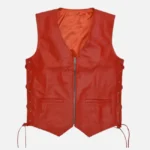 Mens Orange Leather Vest