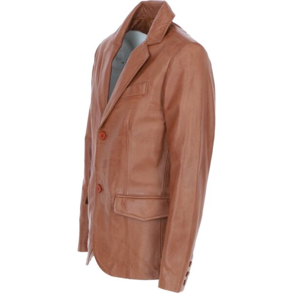 Stylish mens tan leather blazer