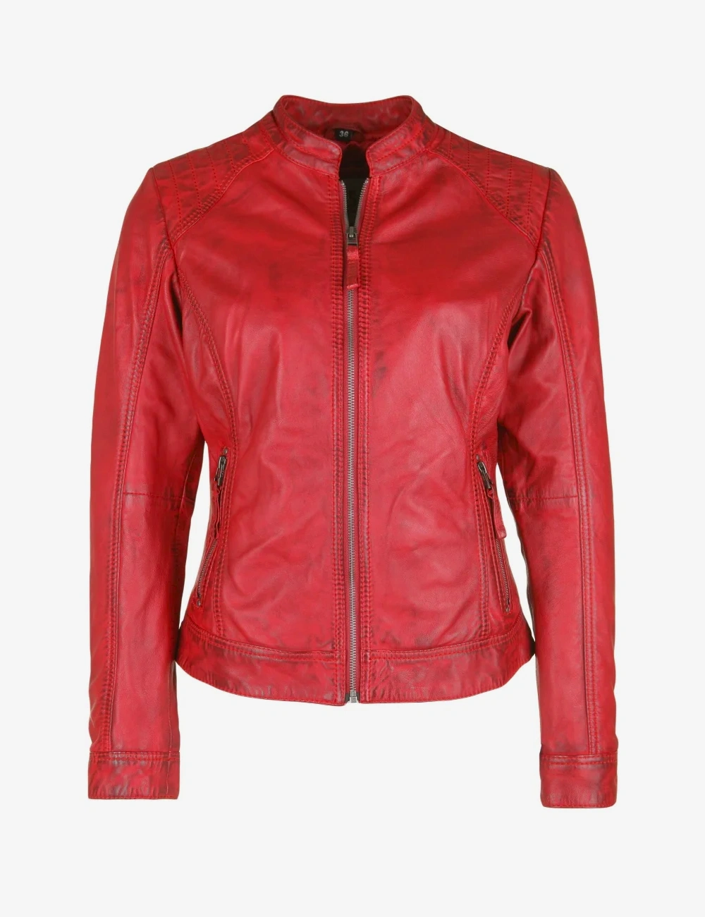 Bold Statement Piece Mustang Fierce Red Leather Jacket