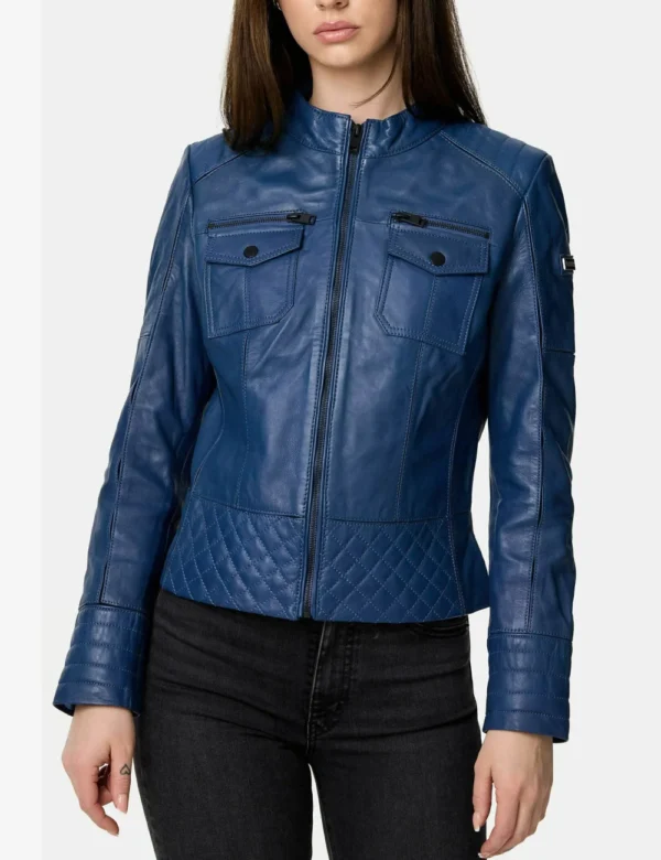 Stylish navy racer jacket
