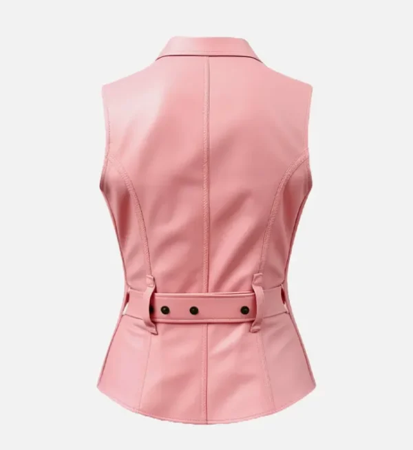 Stylish pink biker vest for women