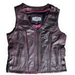 Womens Purple Leather Motorcycle Biker Vest