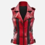 Sophie Red Leather Vest for Women