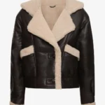 Womens Olive Mirage Chic Modern Shearling Jacket