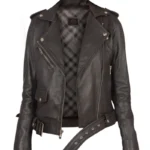 Women Alison Brown Motorcycle Jacket