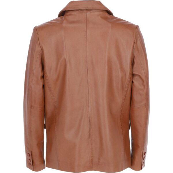 Tan leather blazer for men