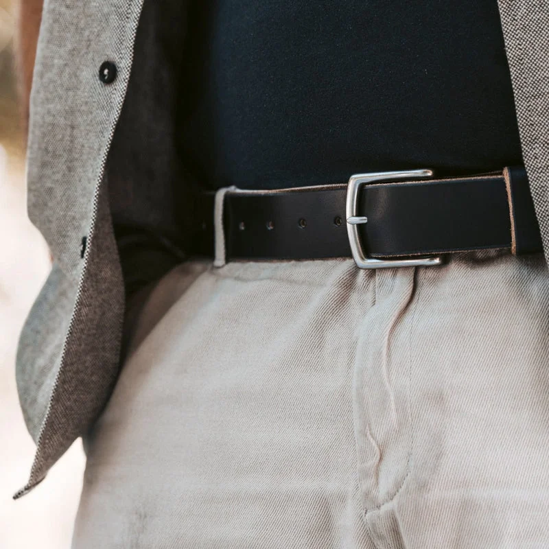 Mens Black Leather Belt