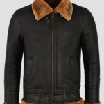 Premium Brown B3 Sheepskin Bomber for Men