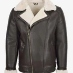 Blen Aviator Jacket with Cross-Zip in Shearling Leather