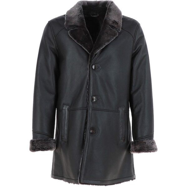 Mens Single Breasted Sheepskin Coat