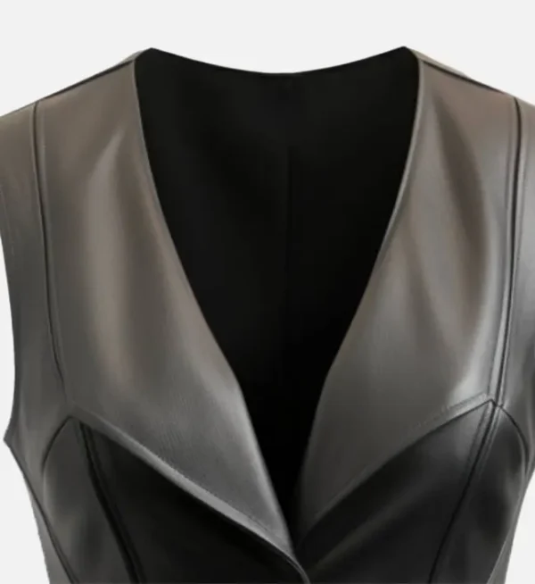 Womens Zester leather biker vest
