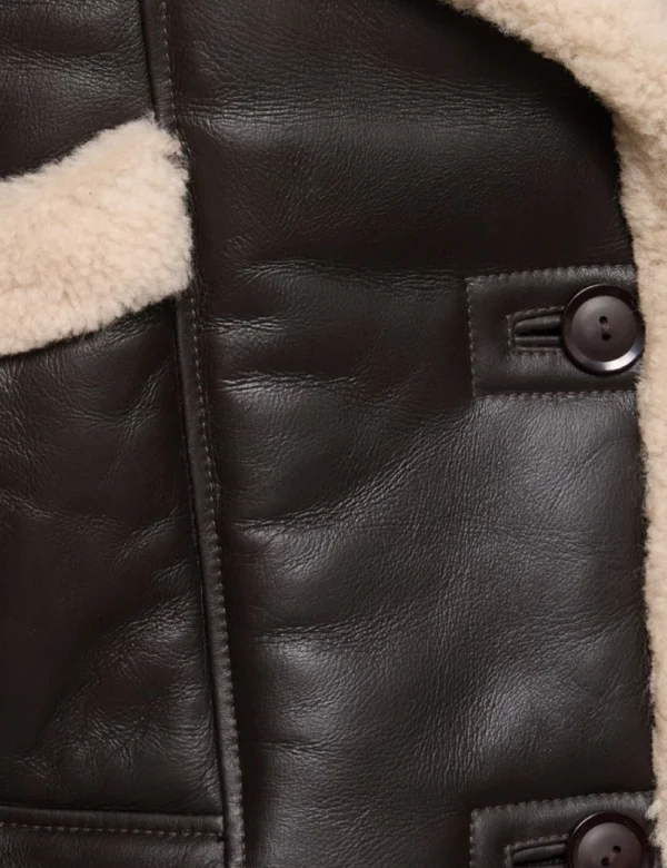 Womens green shearling outerwear