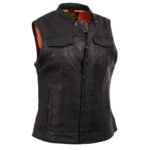 Leather Motorcycle Club Vest for Ladies
