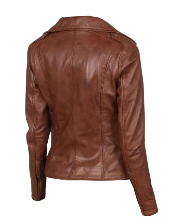 Womens moto leather jacket