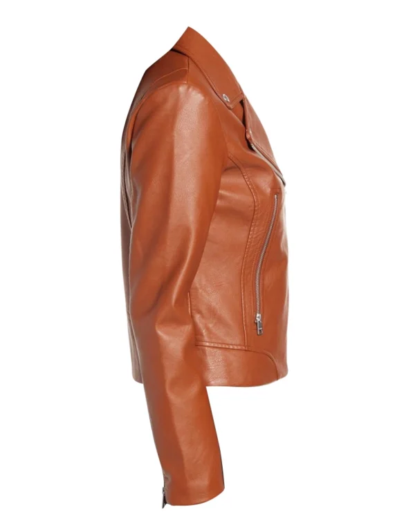 Womens real leather biker