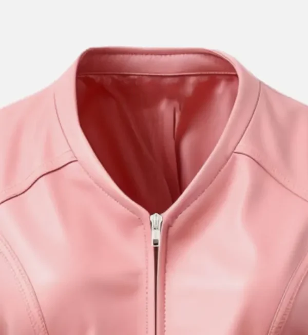 Womens soft pink leather vest
