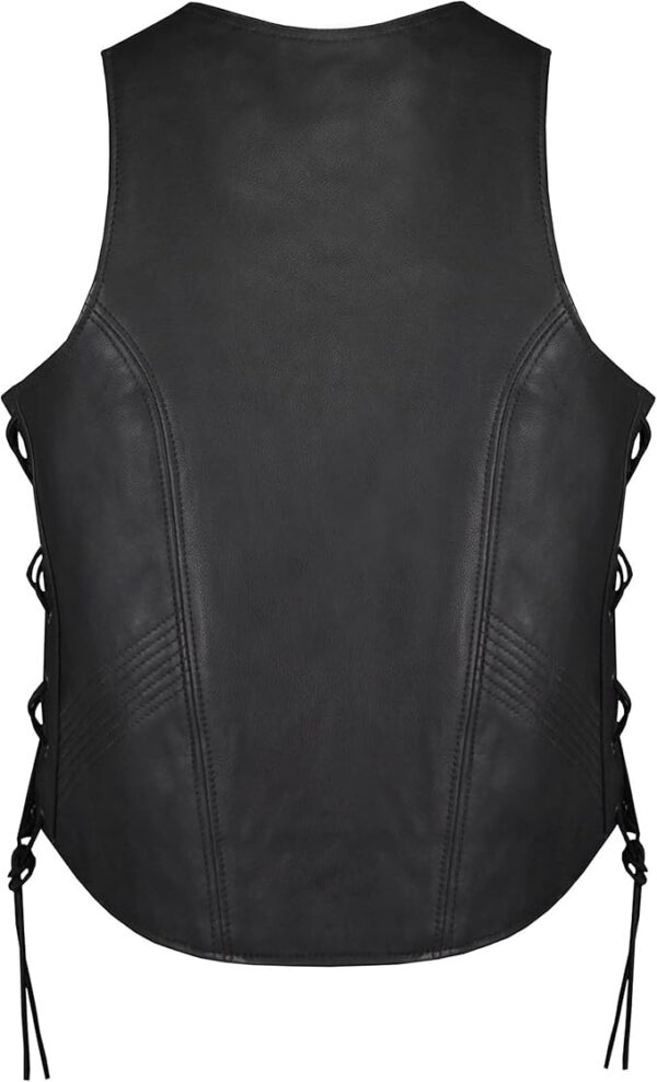 Womens solid leather vest