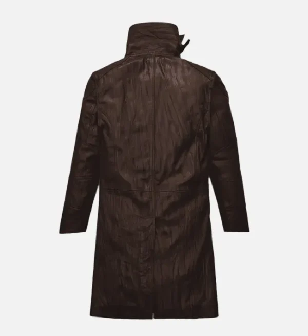 Wrinkled effect leather jacket men