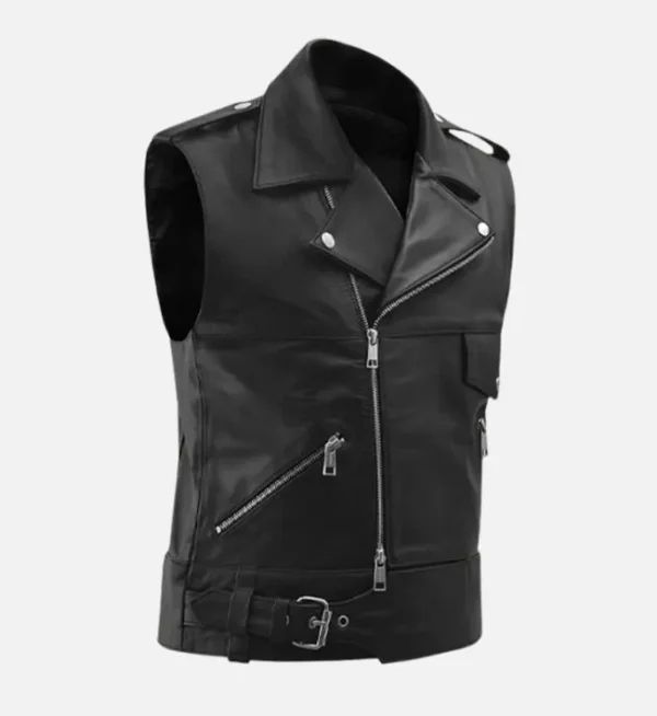 Stylish Mens Thunderbolt Biker Vest