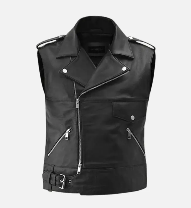 Stylish Mens Thunderbolt Biker Vest