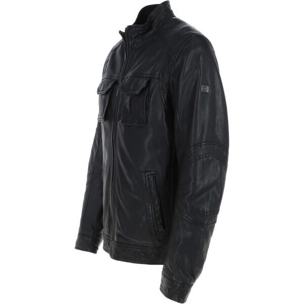 Black Nappa biker jacket men