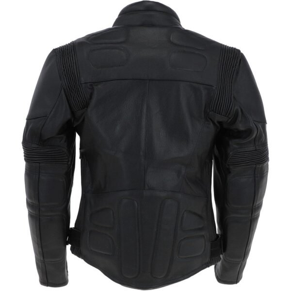 Black leather motorcycle coat men