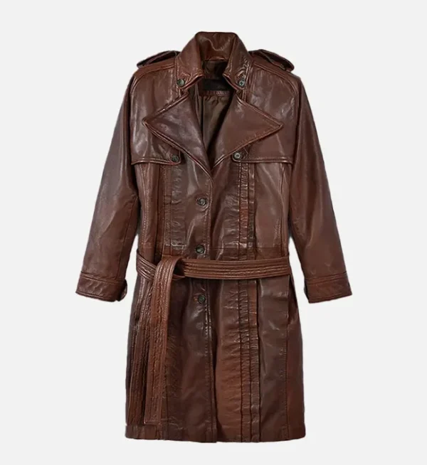 Modern Womens Leather Long Coat
