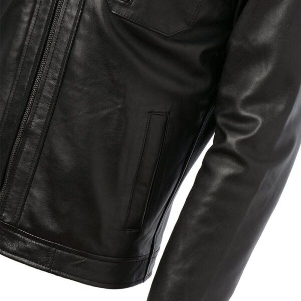 Classic black leather jacket men
