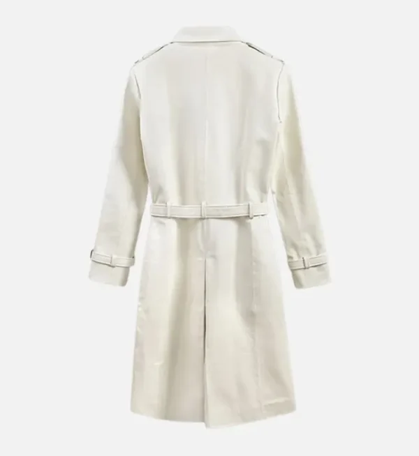 Cream white leather outerwear women