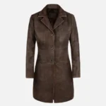 Womens Distressed Brown Leather Coat – Rugged Elegance