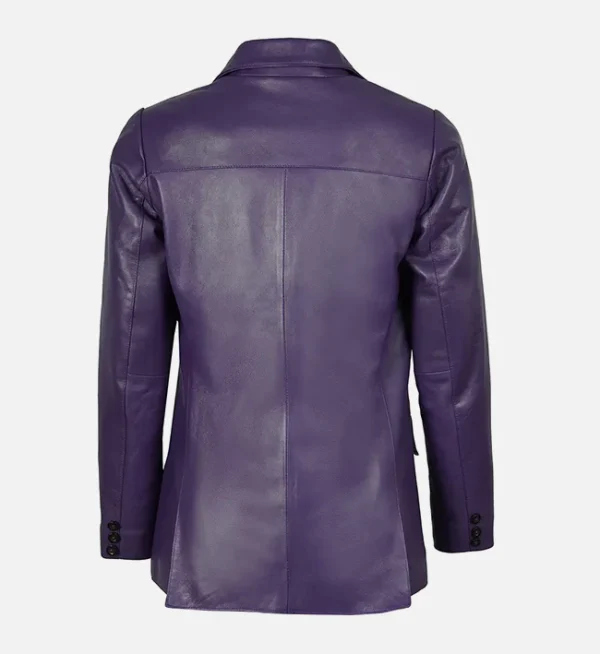 Elegant purple leather blazer women