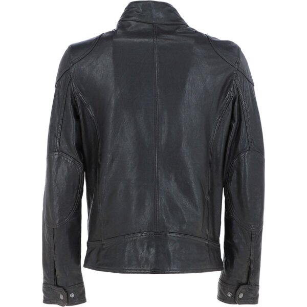Genuine black biker jacket for men