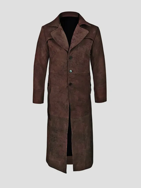 Mens Dark Snuff Leather Duster
