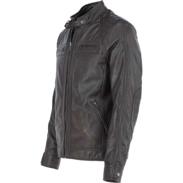 Genuine leather dark brown jacket