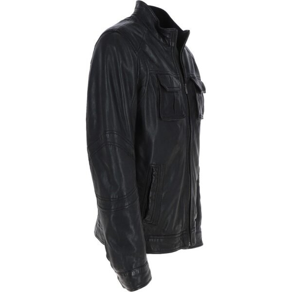 Jason black Nappa leather jacket