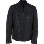 Stylish Jason Black Nappa Leather Jacket for Men