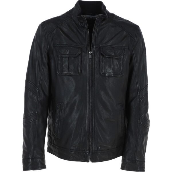 Stylish Jason Black Nappa Leather Jacket for Men