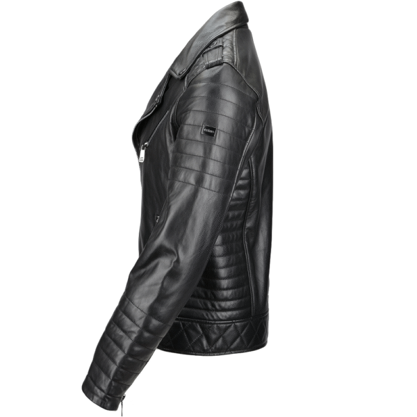 Mens black leather riding jacket