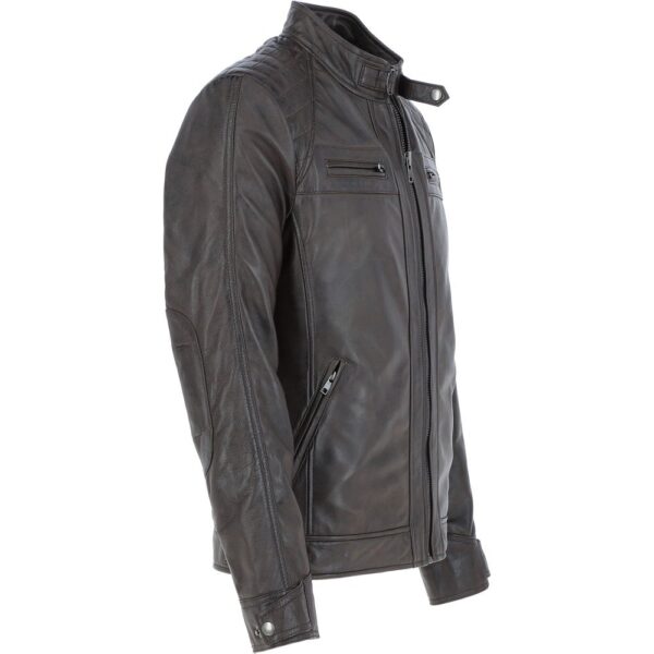 Mens brown motorcycle leather jacket