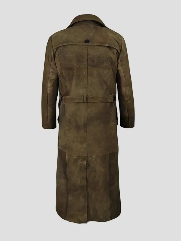 Premium Light Snuff Leather Duster Coat for Men
