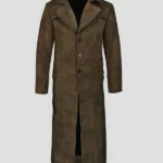 Premium Light Snuff Leather Duster Coat for Men