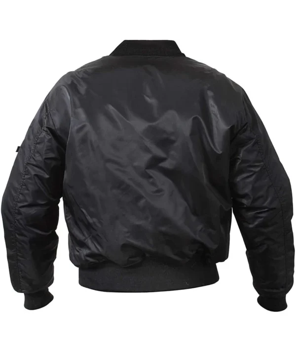 Mens Black Lightweight Bomber Flight Jacket