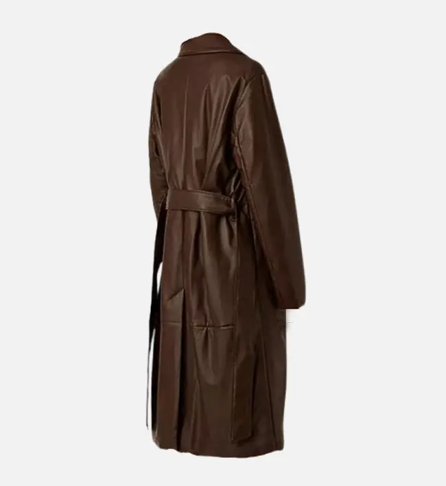 Vintage Womens Leather Long Coat