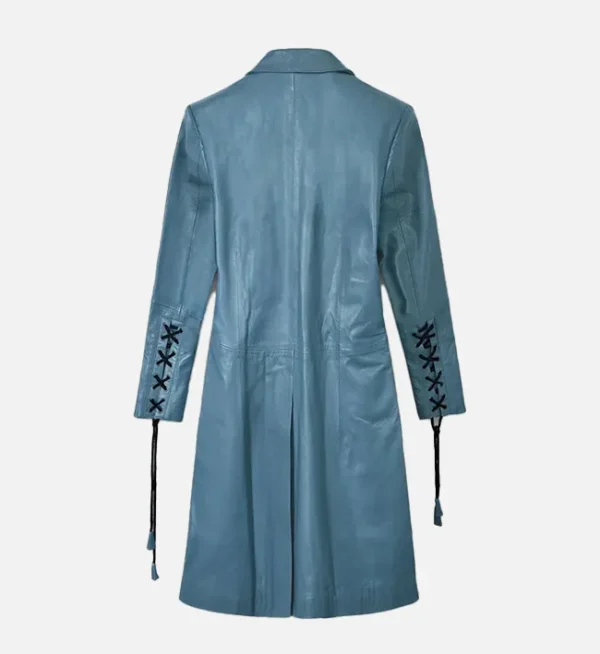 Sapphire blue leather jacket women