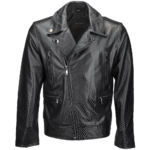 Phoenix Moto Jacket in Black Leather
