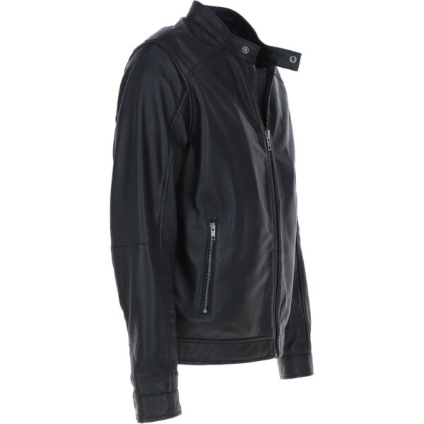 Studded collar biker jacket men