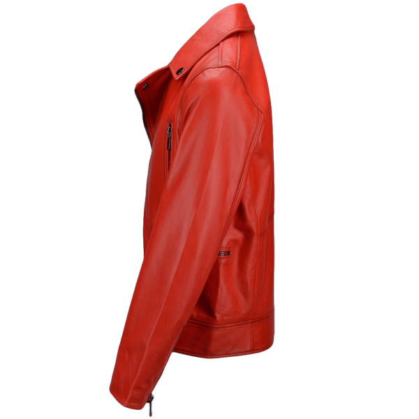Stylish red motorcycle jacket