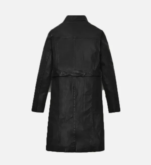 Stylish womens leather coat asymmetrical