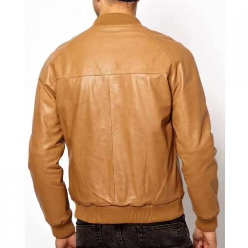 Mens Tan Brown Bomber Jacket